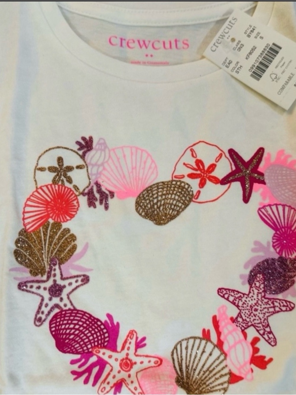 J. Crew Girls' Sea Treasures Heart Graphic Tee
